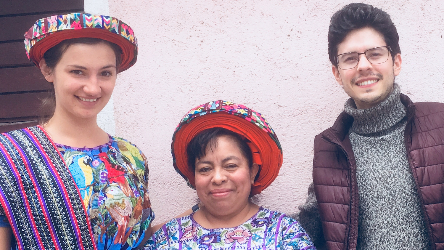 Paulina Lyskawa and Rodrigo Ranero with Doña Rosario Ramírez at the Maryland Guatemala Field Station